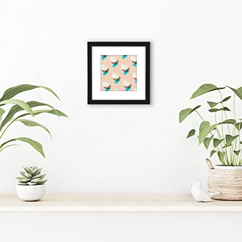 Americanflat 6x6 Picture Frame with Shatter-Resistant Glass - Use as 4x4 Frame with Mat or Display 6x6 Photo Without Mat - Streamline Collection - Square Frames for Tabletop or Wall - Black - Image 4