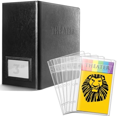 tutata 3 inch Binder with Sleeves, 5.5×8.5 Theater Program Holder by TUTATA