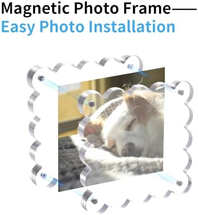 3Pack 4x4 Inch Scalloped Acrylic Picture Magnetic Frames - Image 3