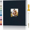 Photo Album Self Adhesive Pages Scrapbook, 11x10.6 Black 60 Pages by Aenbuslm