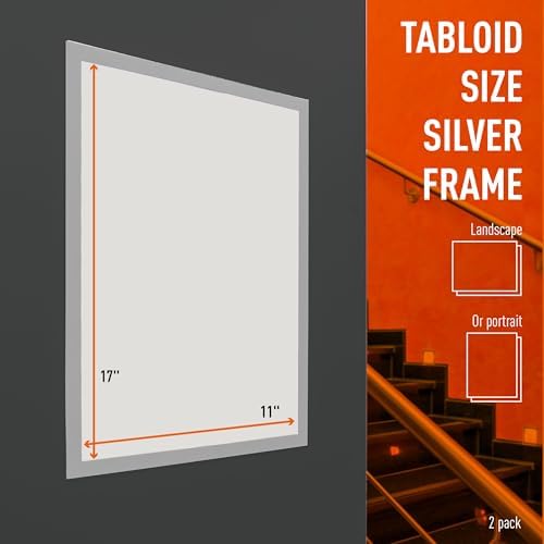 Durable Duraframe Sign Holder, Self-Adhesive, Silver, Tabloid Size, 2 Pack - Image 6