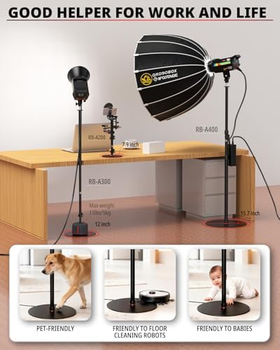 IFOOTAGE Cobra 2 RB-A400,2xRound Base Monopod,Light Stand with 15.8" Base - Image 4