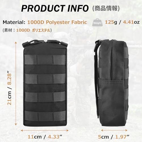 Azarxis Molle Pouches, Tactical Compact EDC Small Utility Pouch Waist Bags Sundries Storage Admin Organize Gear Gadget for Military Backpack - Image 2