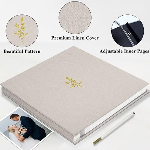 Self Adhesive Photo Album Linen Cover 40 Pages Beige - Image 3