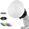 Photography Lighting Flash Diffuser Set, LENSGO Professional Flash Kit Flash Diffuser Modifier Bundle Diffusion Dome for All Square and Round Head Lights for Superior Light Control(D25) by LENSGO