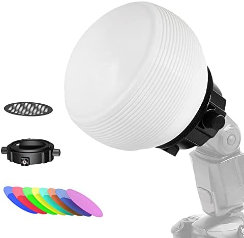 Photography Lighting Flash Diffuser Set, LENSGO Professional Flash Kit Flash Diffuser Modifier Bundle Diffusion Dome for All Square and Round Head Lights for Superior Light Control(D25) by LENSGO