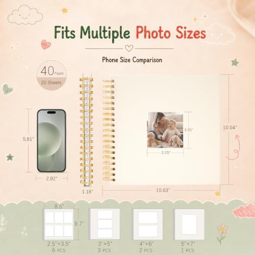 10x10 Spiral Self Adhesive Photo Album 40 Pages Beige - Image 3