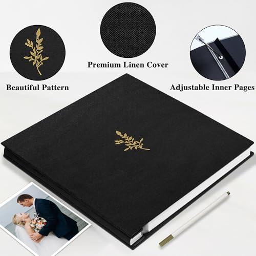 Self Adhesive Photo Album Linen Cover 60 Pages Black - Image 3