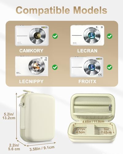 ProCase Digital Camera Case for KODAK Pixpro, Compact Travel Bag -Cream - Image 2