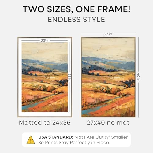 Homeforia 27x40 Bronze Poster Frame, High-End Metal, 24x36 Mat, Glass - Image 2
