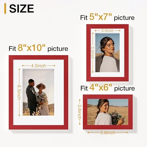 Vittanly 10 Pack Picture Frames Collage Wall Decor, Red - Image 5