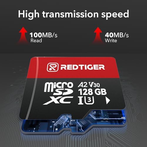 REDTIGER High Speed 128GB Micro SD Card with Adapter, microSDXC UHS-I Class 10, U3, V30 A2, Support for Dash Cam and 4K Video Recording, Compatible with F7NP-V07&F9&F7NT-V04&F17&VP20&A4&F17PLUS - Image 4