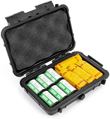 CASEMATIX Hard Shell 35mm Film Case - 7" Waterproof & Lightproof Holder for up to 12 x 35mm or 8 x 120 Film Rolls, Travel Container by CASEMATIX