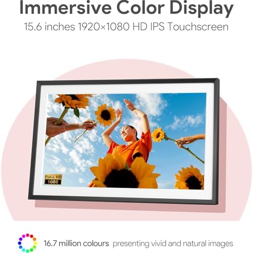 Euphro 15.6'' Digital Picture Frame with 1920x1080 IPS Touch Screen, Smart Digital Photo Frame with 32GB Storage, Easy Setup to Share Photos/Videos via Free App - Image 4
