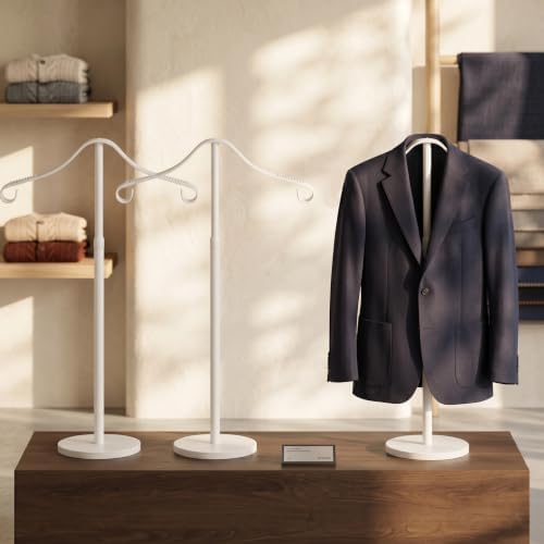 Shirt Display Stand Mannequin Torso 18-33" Adjustable,White,2 Pack by Unknown