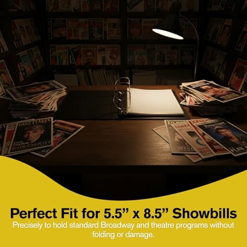 2 Pack of Show-Bill D-Ring Binder for Broadway & Theatre Showbills – Display Binder with 25 Sheet Protectors, Holds & Organizes Stage Collections, Fits 5.5” x 8.5” (Black) - Image 5