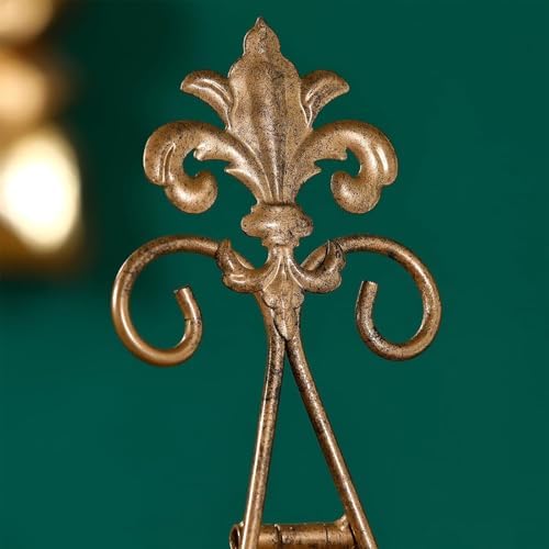 13.8" H Fleur-de-Lis Easel Stand,Metal Book Stand, Plate Holder Display Stand, Picture Frame Stand, Home Decor (Bronze) - Image 3