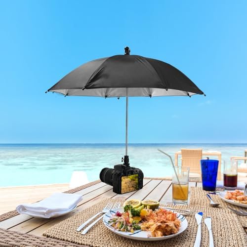 19.7" Camera Umbrella 3 Level Height Adjustable Hot Shoe Sunshade - Image 7