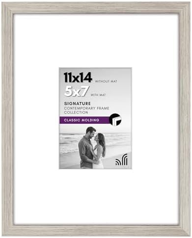 Americanflat 11x14 Picture Frame - Matted to 5x7 - Driftwood by Americanflat