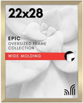 Americanflat 22x28 Poster Frame - Gold Engineered Wood with Polished Plexiglass - Wide Picture Frame for Vertical or Horizontal Wall Display - Epic Collection - Gold by Americanflat