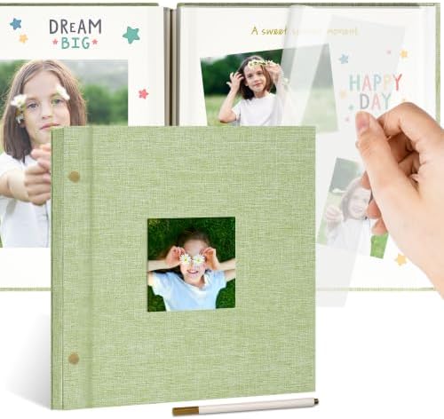 Linen Self Adhesive Photo Album 10x10 40 Pages Green by Remowith