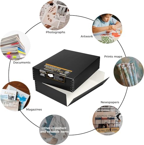 Lineco Drop Front Archival Storage Box, 9.75x12.75x3 in, Black, 2 Pack - Image 6