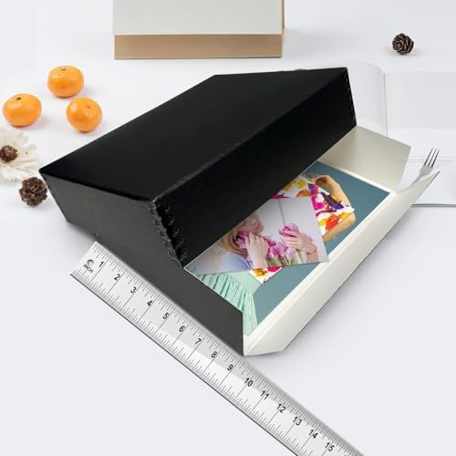 Lineco Drop Front Archival Storage Box, 9.75x12.75x3 in, Black, 2 Pack - Image 4