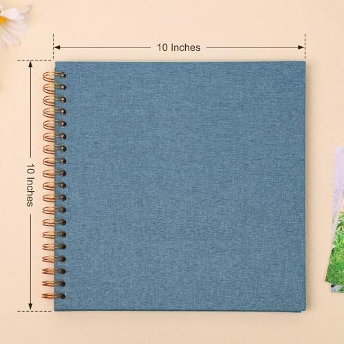 Scrapbook Photo Album 10x10 Inches 80 Pages Linen Cover Blue - Image 3