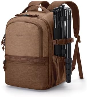 BAGSMART 2 in 1 Camera Backpack for DSLR, Fits 12.9" iPad, Coffee Brown by BAGSMART