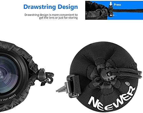 Neewer 4X Lens Case Lens Pouch Bag with Thick Protective Neoprene for DSLR Camera Lens (Fit for Canon, Nikon, Sony, Olympus, Panasonic) Includes: Small, Medium, Large, XL Size - Image 6