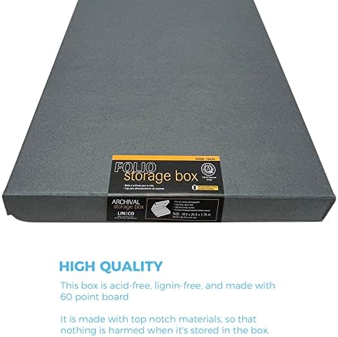 Lineco Clamshell Archival Storage Box, 18.5x24.5x1.75 Inch, Gray - Image 5