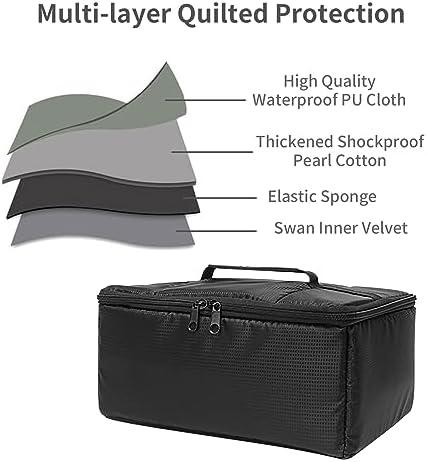Camera Insert Bag Camera Case, Water Resistant Camera Bag Insert Portable Inner Bag, Shockproof DSLR SLR Cameras Padded Storage Bag, Inner Case Bags (Black) - Image 5