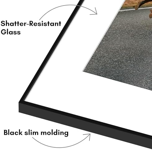 Americanflat Front Loading 16x20 Picture Frame with Shatter-Resistant Glass - Set of 2 - Use as 11x14 Frame with Mat - Metropolitan Collection - Photo Frames for Wall Display - Black - Image 3