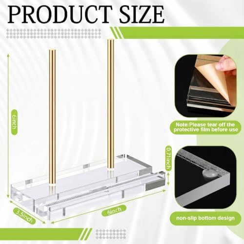 CroBlissful Tabletop Acrylic Display Stand 6 x 3.5 x 6 Inch Clear Easel Acrylic Book Display Holder Artwork Storage Rack for Picture Frame Albums Record Magazine Tablet Canvas Board (Gold) - Image 2