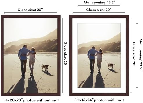 Americanflat 20x28 Poster Frame - Matted to 16x24 - Mahogany - Image 2