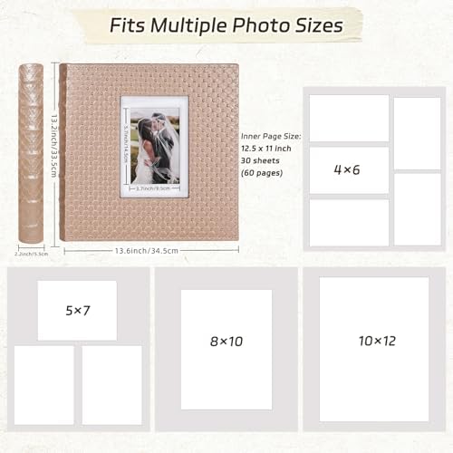 RECUTMS Self Adhesive Photo Album, Leather Scrapbook Album DIY 60 Pages - Image 3