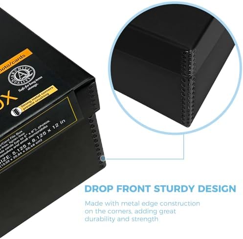 Lineco Archival Photo Card Box, Museum-Quality, 5x8x12 Inch, Black, 2 Pack - Image 4
