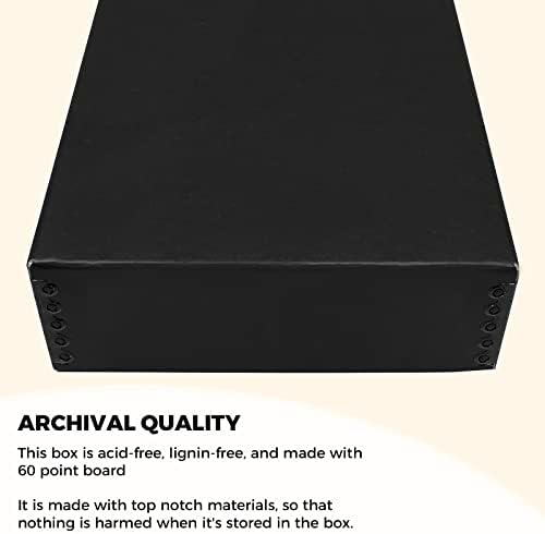 Golden State Art, Drop Front Archival Storage Box, 8.75"x10.75"x3"-Black - Image 5