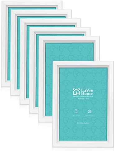 LaVie Home 4x6 Picture Frames (6 Pack, White) Simple Designed Photo Frame with High Definition Glass for Wall Mount & Table Top Display, Set of 6 Classic Collection by LaVieHome