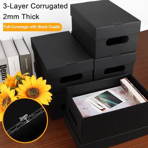 6PCS Photo Storage Box for 4"x6" Photos,10.2“ x 6.5“ x 4.7“ Picture Box Store and Protect Pictures,Documents Black - Image 6