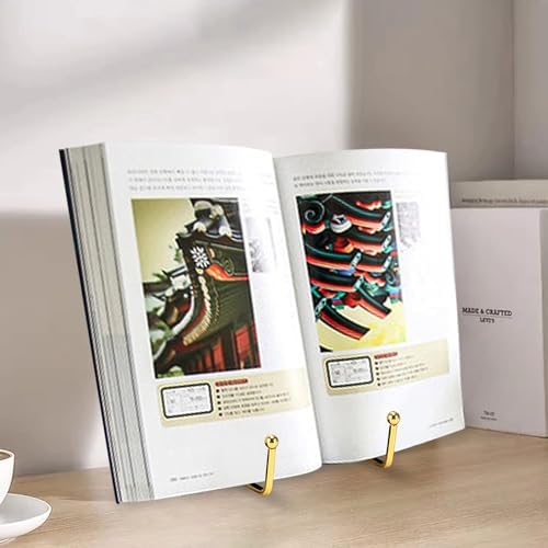 3 Pack 8 Inch Plate Stands for Display, Plate Holder Display Stand, Picture Frame Stand Black Metal Frame Holder Stands for Book,Small Easel,Decorative Plate,Photo and Platter,Tabletop Art-gold - Image 5