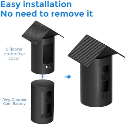 Protective Silicone Cover Case for Ring Outdoor Cam Plus, Plug-in -Weatherproof Shield with Anti-Glare & UV Protection, Outdoor Ready, Easy Install - Image 5