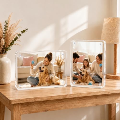 Egofine 8x10 Acrylic Frame, 20mm Thicker Frameless Clear Picture Frame - Image 6