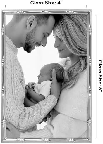 Americanflat 4x6 Bamboo Picture Frame - Metal - Silver - Image 2