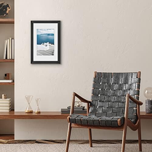 Americanflat 11x17 Picture Frame - Matted to 8x12 - Engineered Wood - Black - Image 6