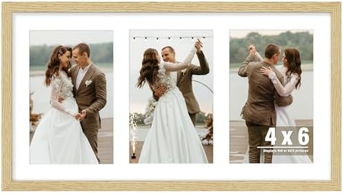 DUENPY 8x14 Solid Wood Collage Frame For 3 4x6 Photos by DUENPY