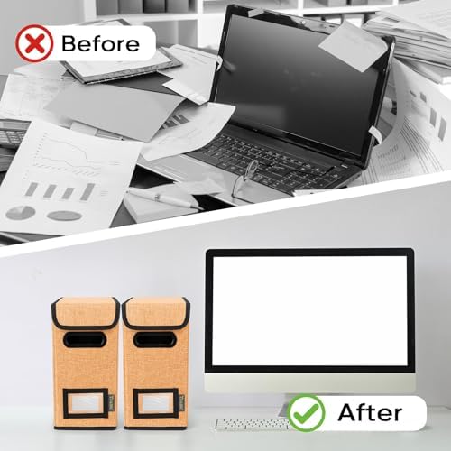 BALEINE File Organizer Box with Lid, Collapsible Hanging File Storage Box - Image 7