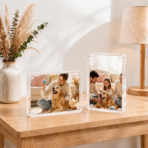 Egofine 4x6 Acrylic Frame, 20mm Thicker Frameless Clear Picture Frame - Image 6