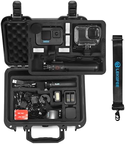 Lekufee Waterproof Hard Case Compatible with Gopro Hero 13/12/11/10/9/8,Mission 1 Pro,LIT Hero,Hero 4K,Media Mod/Gopro Volta/Creator Edition/Action Camera and Accessories(Case Only) by Lekufee