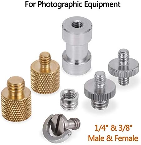 22pcs Camera Screw Adapter, Camera Screw Mount Set 1/4" to 1/4" and 1/4" to 3/8" Tripod Screw Adapter Converter, Metal Camera Mount Adapter for Camera, Monopod, Ball Head, Light Stand - Image 5